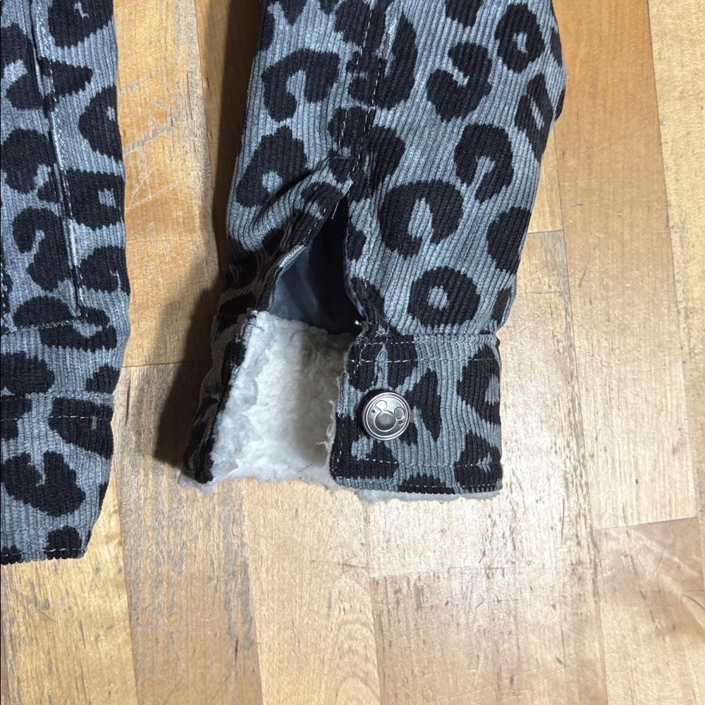 Disney Mickey Mouse Corduroy Leopard Print Jacket - Picture 2 of 10